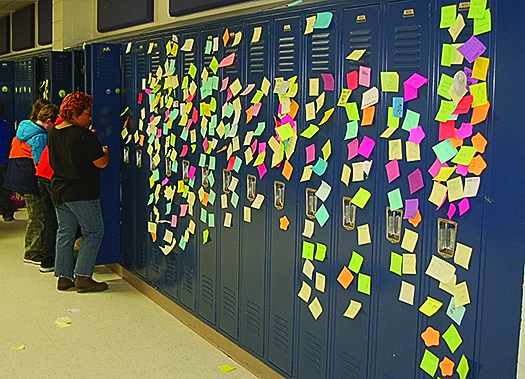 Positive Post-It Day lifts spirits at Charlotte Upper Elementary