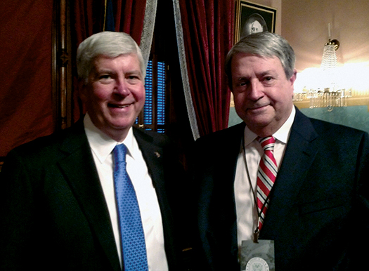 Mayor Lewis in attendance as Governor  Snyder praises Charlotte in State of the State